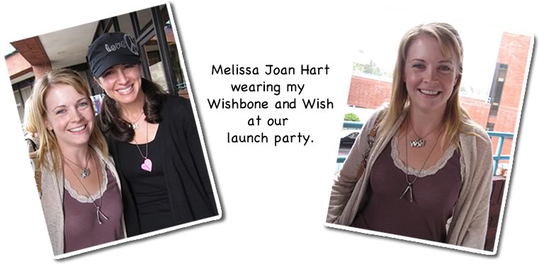 melissa joan hart wearing wishbone and wish at our launch party
